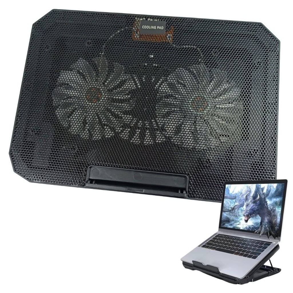 Suporte Mesa Notebook Cooler Refrigerada Base Ajustável até 17 Com Led