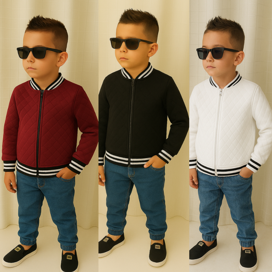 Jaqueta Bomber infantil Juvenil Meninos blusa de frio quentinha ziper masculina infantil 02 ao 16