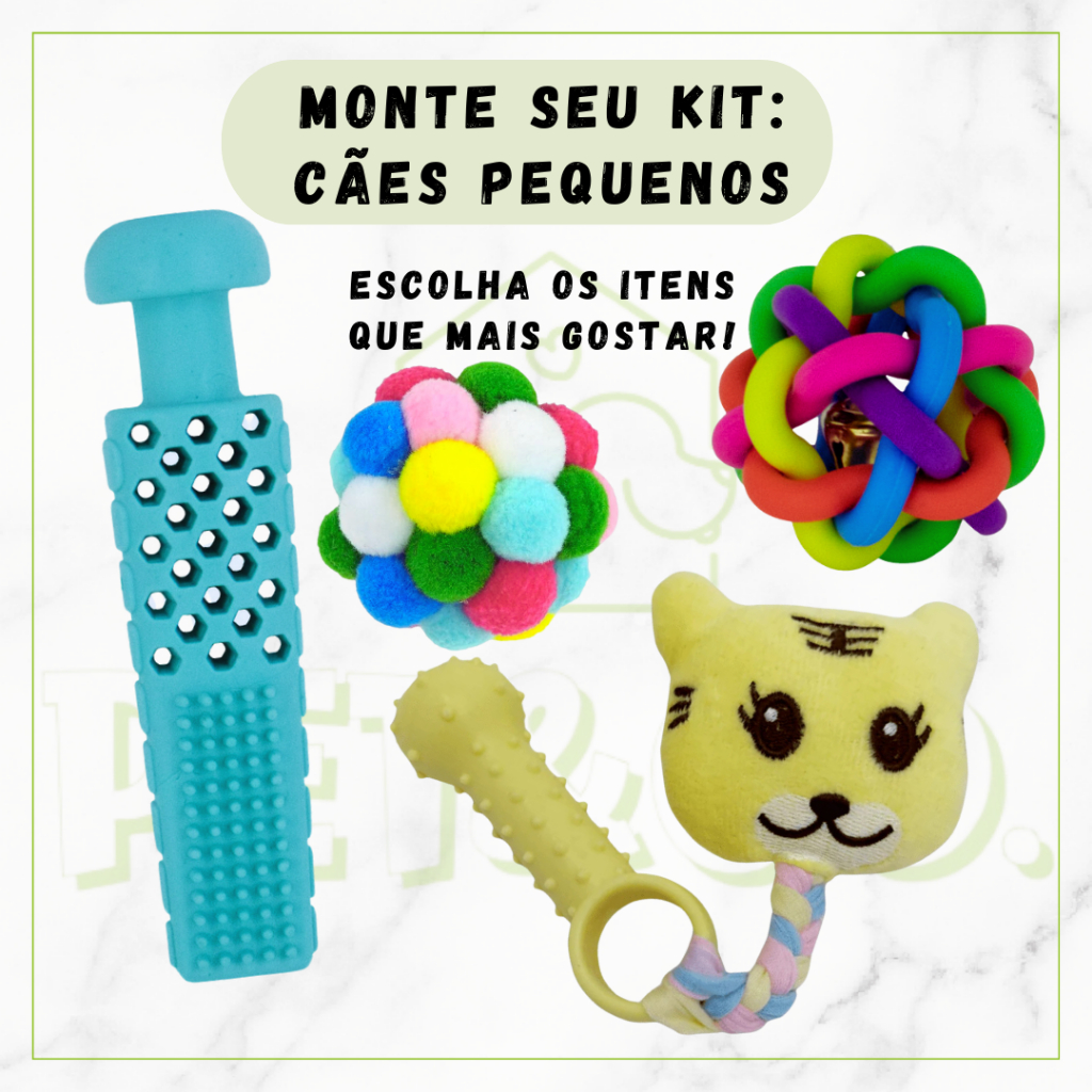Brinquedos para Cães Pequenos Monte Seu Próprio Kit