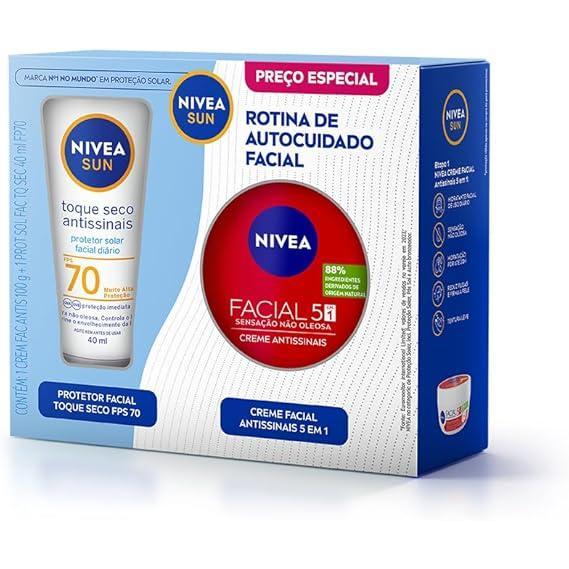 NIVEA PROT SOL FACIAL T.SECO FPS70 40ML + NIVEA CR