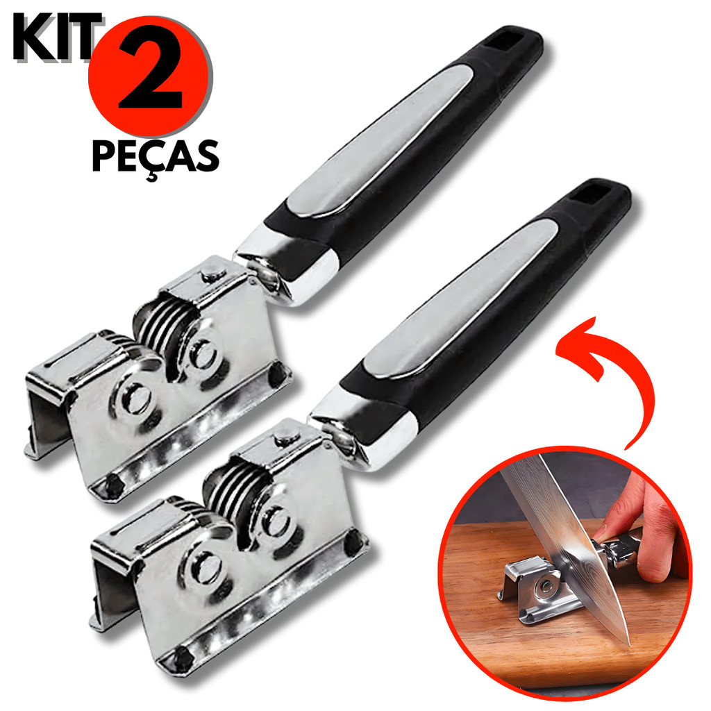 Kit 2 Amoladores de Faca Afiador de Faca Inox Afiador Amolador de Facas e Tesouras para Uso Diário