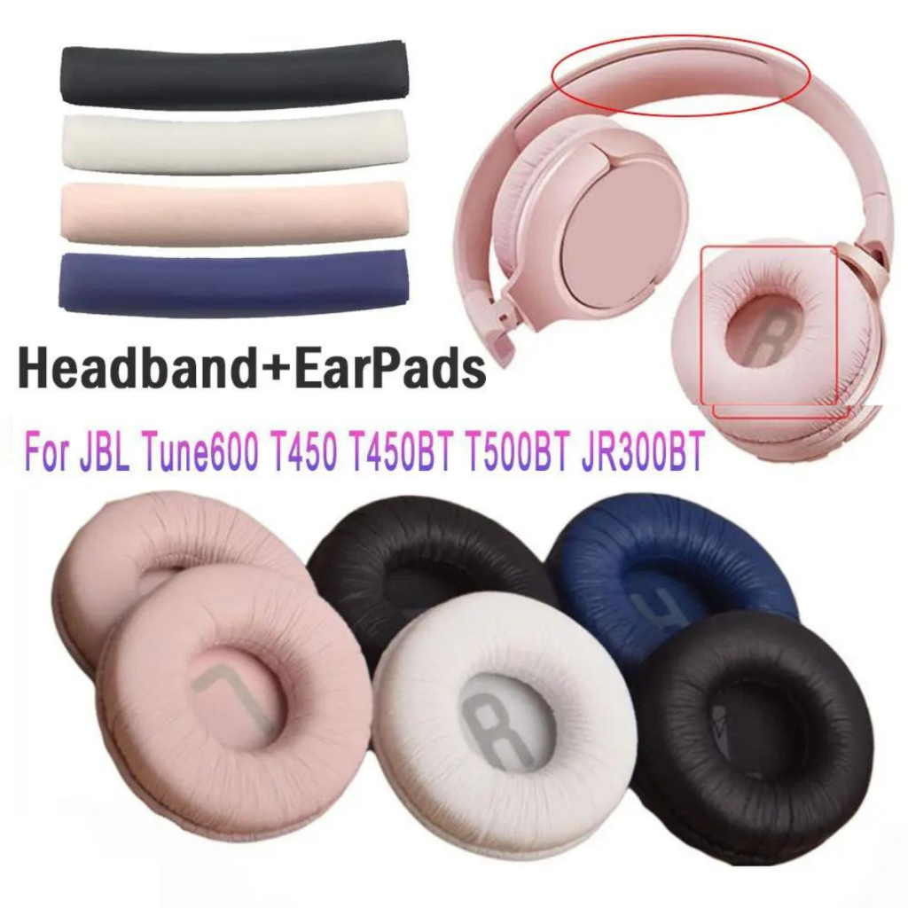 Par Almofada Espuma Para Fone Compatível Jbl Tune600 Bt T500 T510bt T450 T450bt Rosa Azul Branco Pre