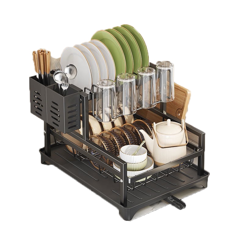 Escorredor de Louças Rack Aço Carbono Organizador Preto