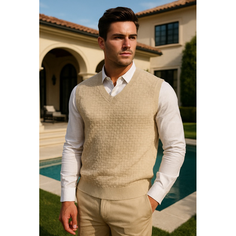 Colete de lã quadriculado Tricot suéter cardigan ENVIO IMEDIATO