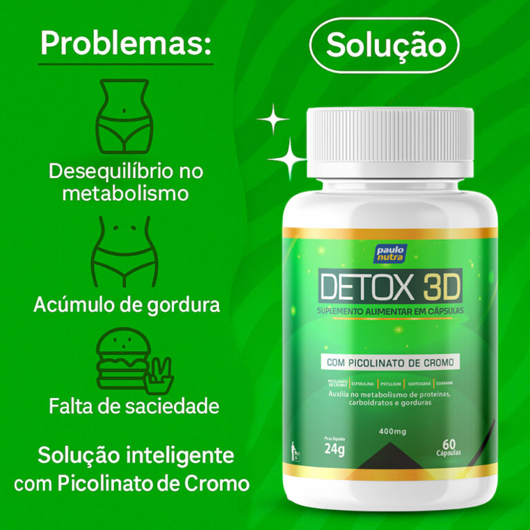 Picolinato de Cromo Detox 3D | Suplemento para Met
