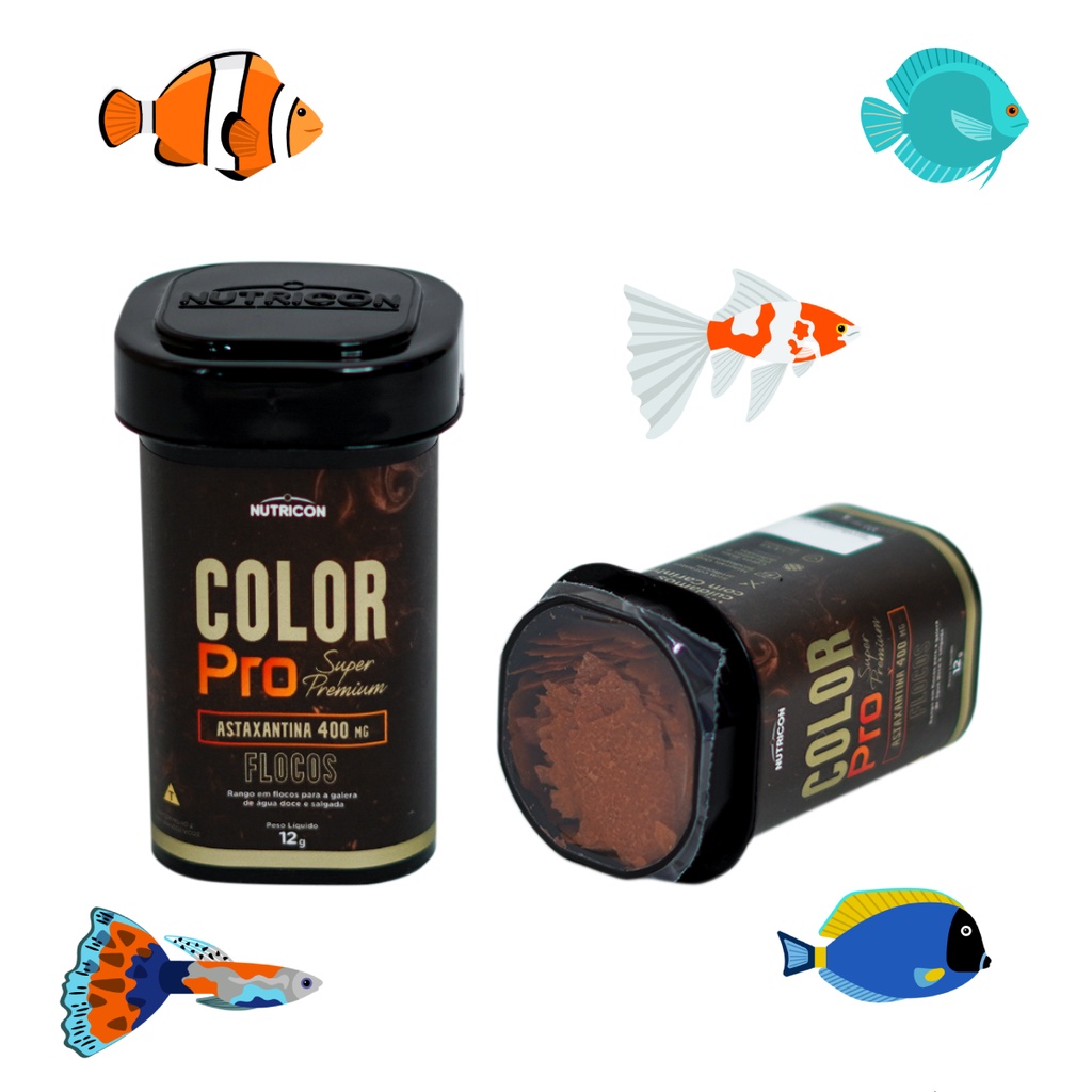 Ração para Peixe Color PRO Super Premium 12g Nutricon