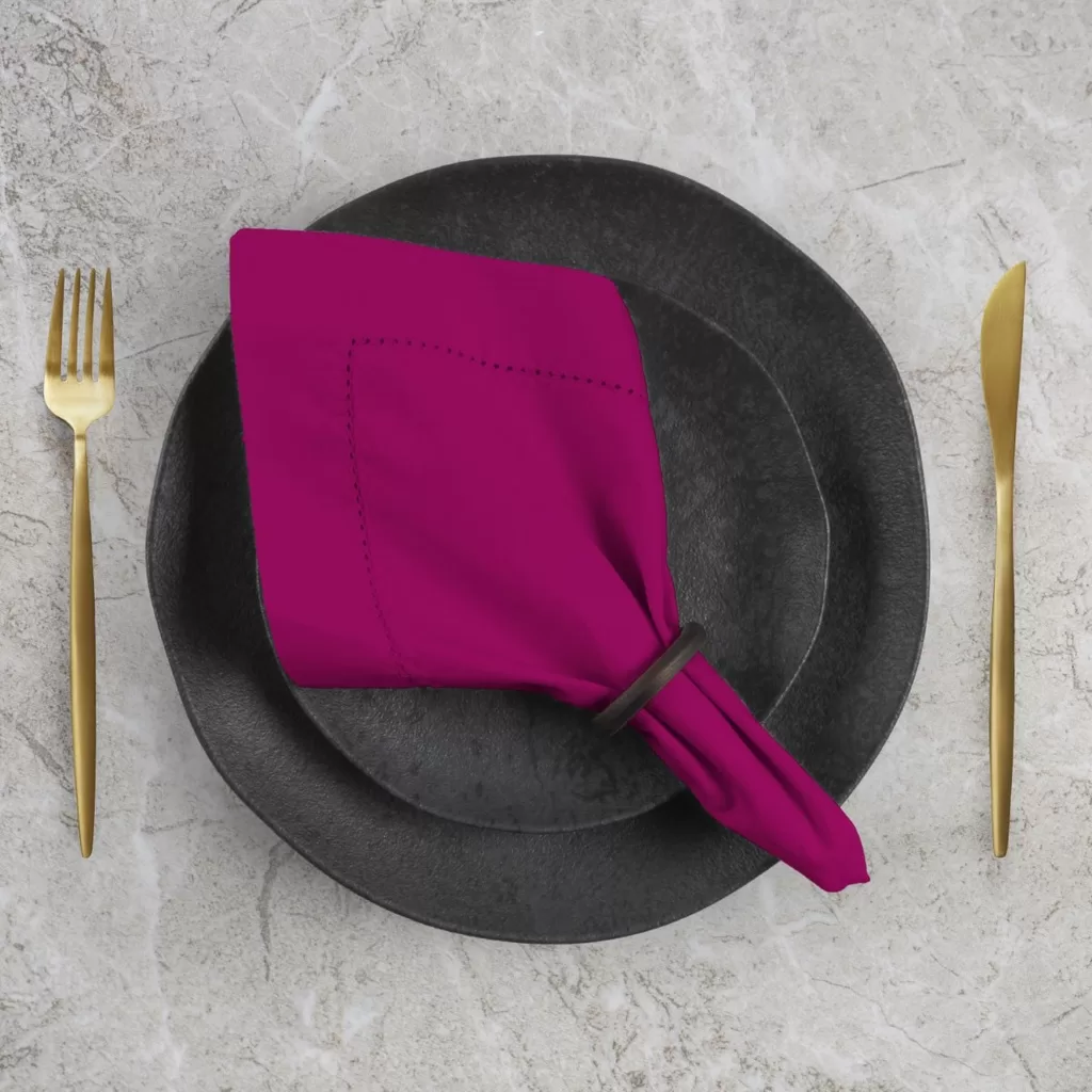 Guardanapo de Tecido Algodão Ponto Ajour 2 Peças – Pink