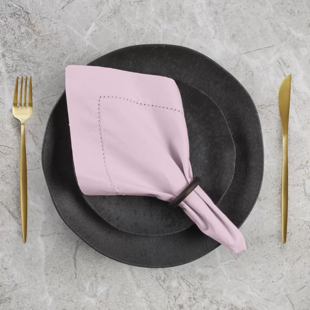 Guardanapo de Tecido Algodão Ponto Ajour 2 Peças – Rosa