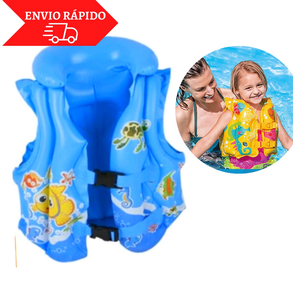 Colete Boia Inflável Infantil Brinquedo Para Praia Piscina Festas Largo