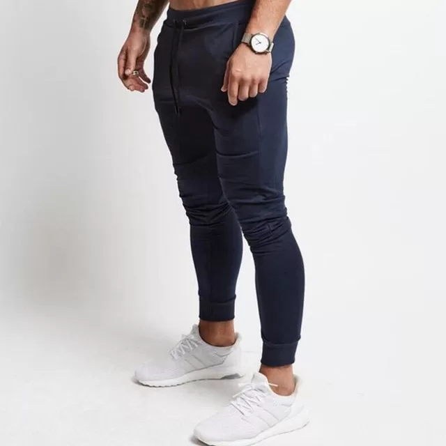 Calça De Moletom Flanelada Lisa Masculina Para Tr