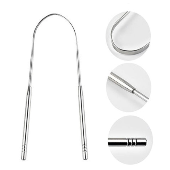 2 Limpador Raspador De Língua Em Aço Inox Para H