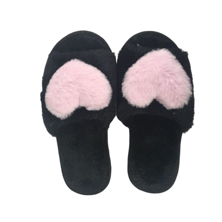 Gasf Pantufa Fem Pelúcia Coração Rosa 5001 Chin