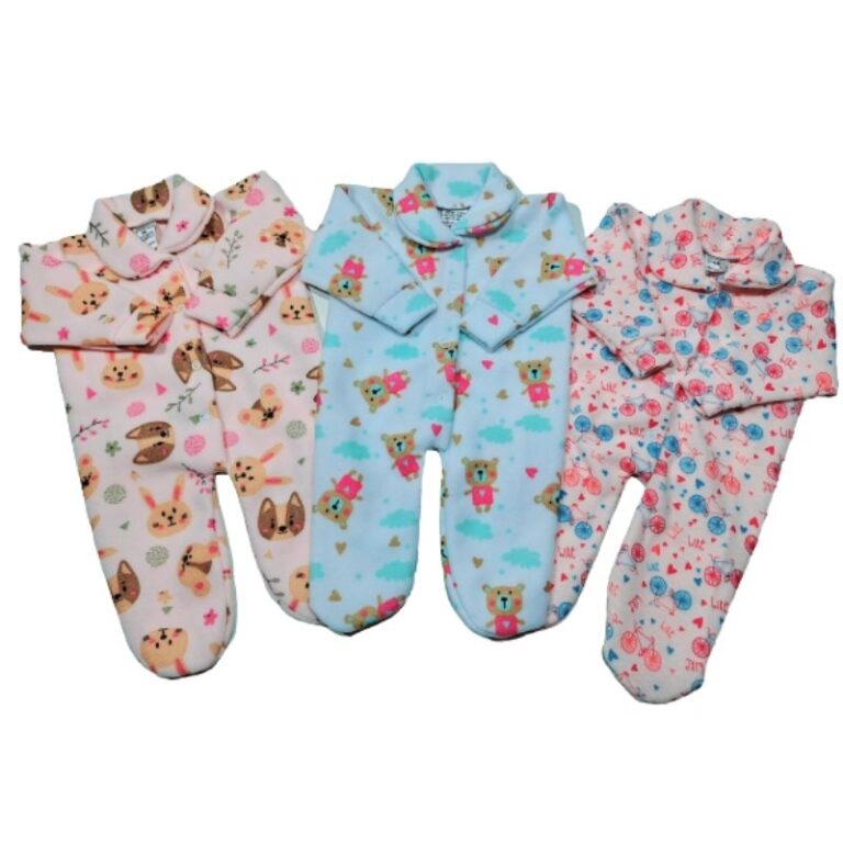 KIT COM 3 MACACÕES BEBÊ SOFT QUENTINHO E MACIO- 