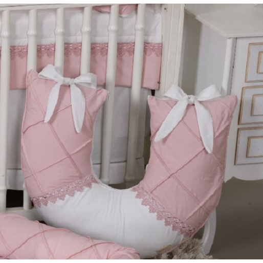 Almofada Amamentar Realeza Luxo Branco com Rose Al