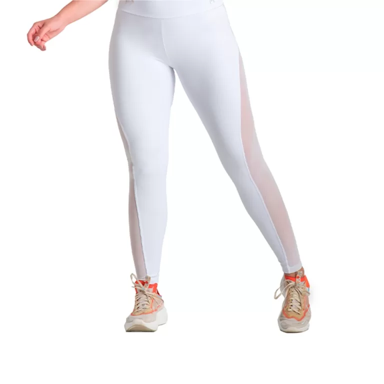 Legging Feminina Fast Branca Poliamida Massam Fitn