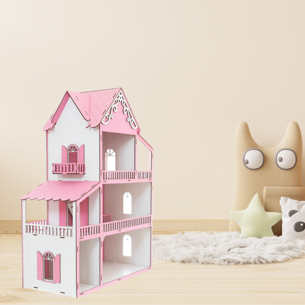 Casa de Boneca Casinha Brinquedo MONTADA 60cm Kids Infantil mdf acabamento e pintura premium