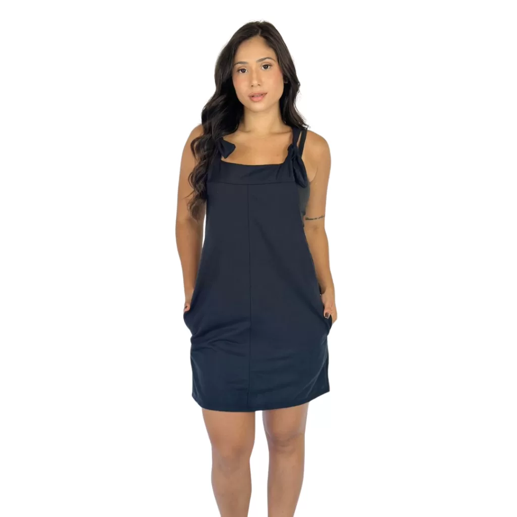 Jardineira Saia Curta Feminina Com Bolsos Macaquinho Soltinho De Moletinho