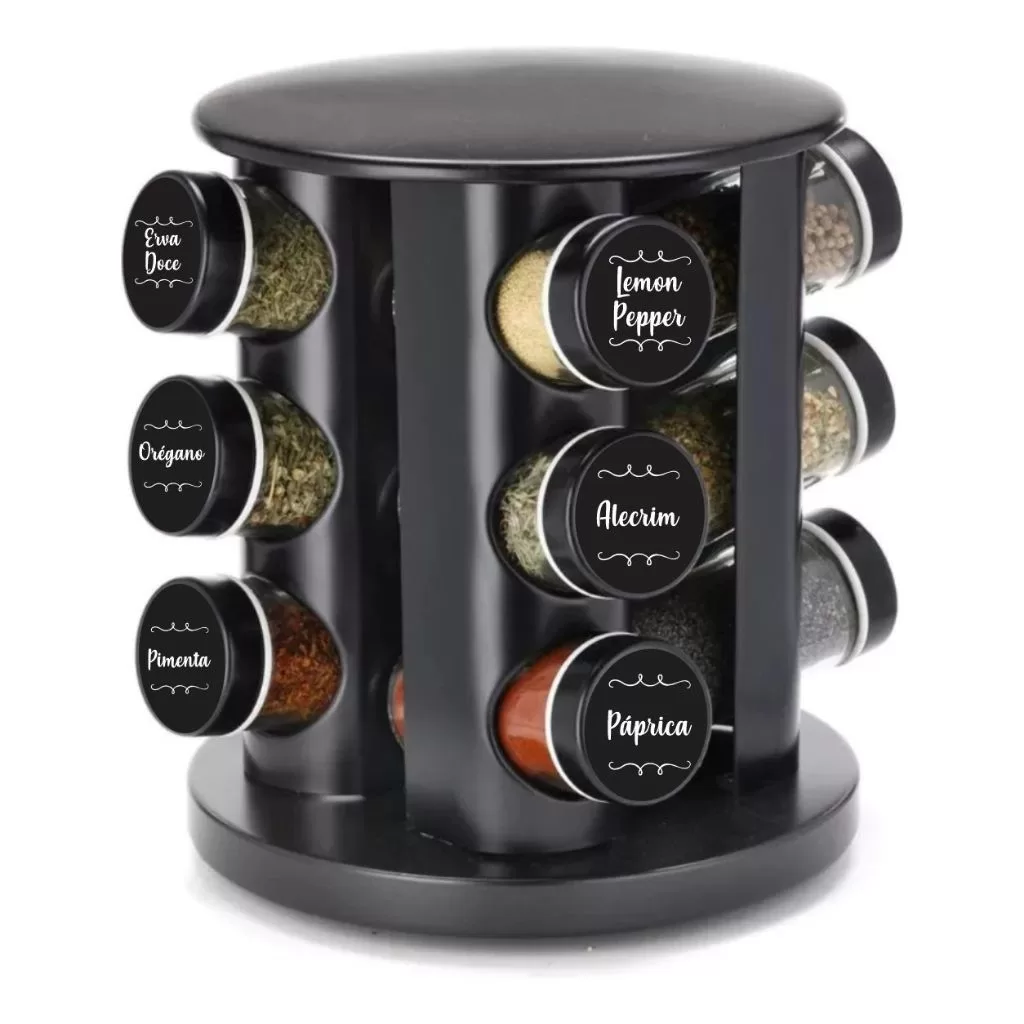 36 Etiquetas para Potes de Condimentos Temperos Mantimentos 3,8×3,8cm