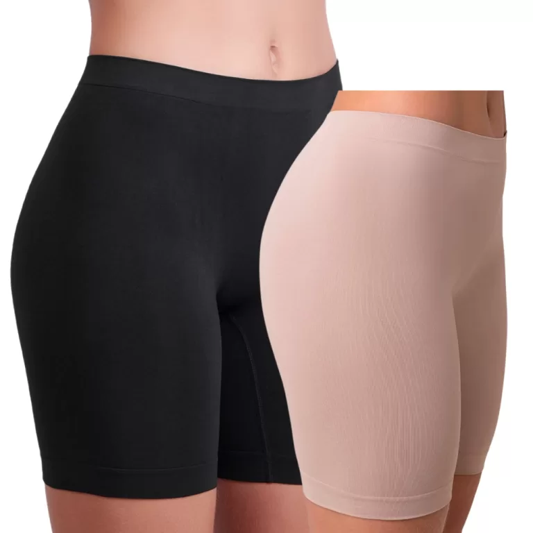 Kit  Com 2 Short Anágua Meia Perna Liso Conforto 
