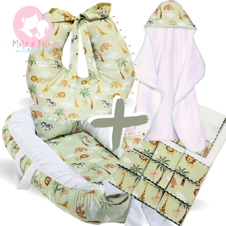 Kit Ninho Redutor de Berço Bebe + Toalha de Banho