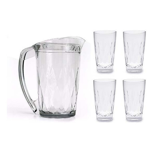 Jogo De Jarra 1,5l E Copos 600ml Acrílico Água S