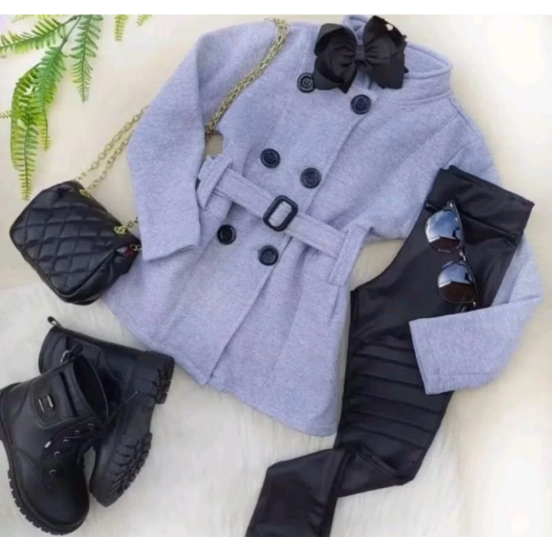 CASACO SOBRETUDO INFANTIL MENINA MOLETOM BLUSA DE FRIO ROUPAS DE MENINA MODA INFANTIL