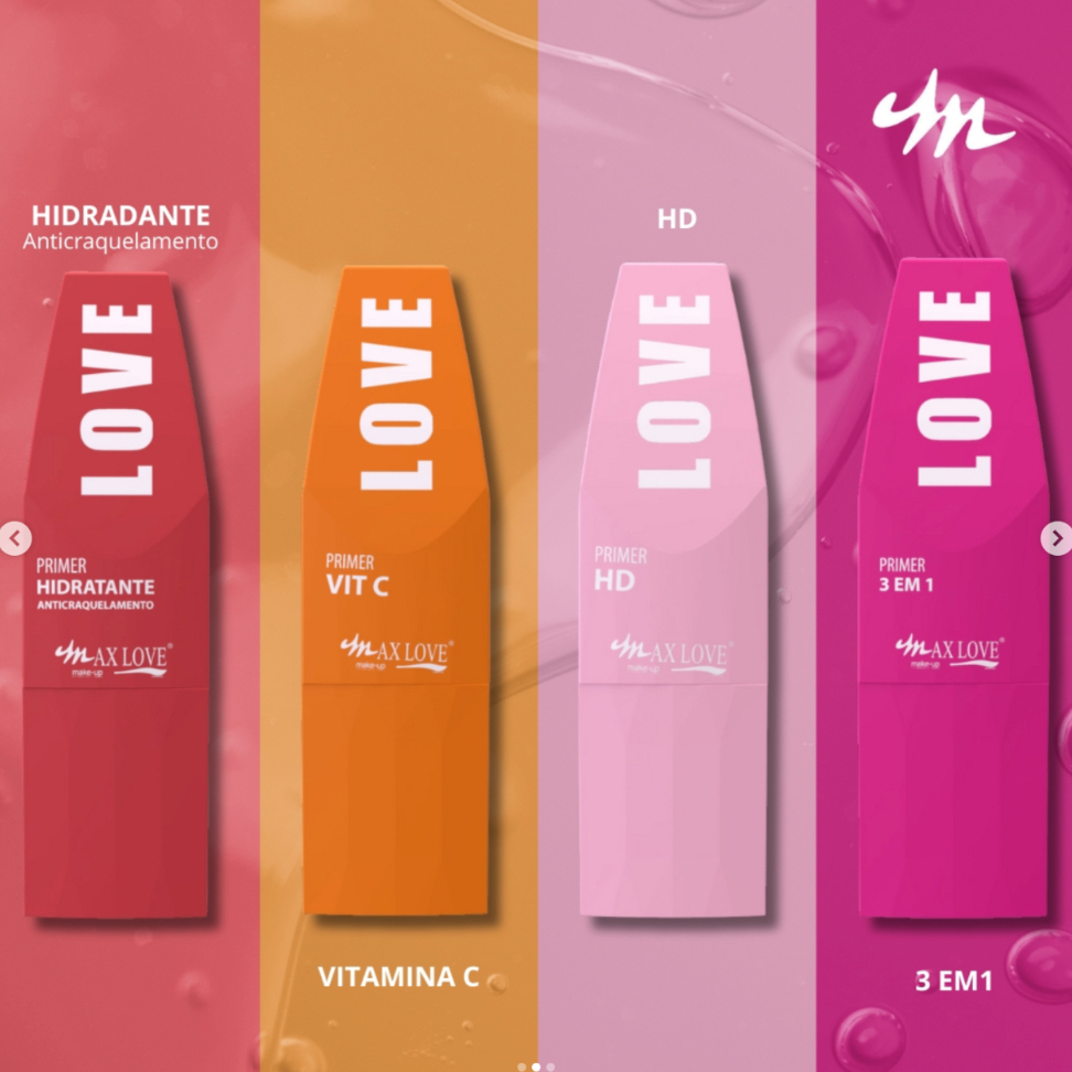 Linha Completa PRIMER Hidratante Facial MAX LOVE – Novas Embalagens