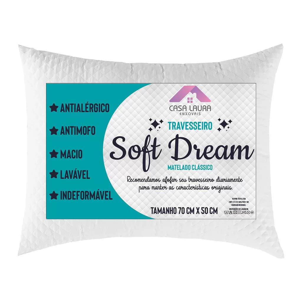Travesseiro Matelado Anti-Acaro Descanso Antiacaro 70x50cm Macio