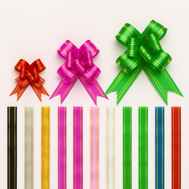 100 Laço Fácil Mágico Para Presente – P – M – G / Diversas Cores – 3 Tamanhos / Várias Cores