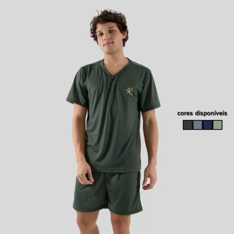 Pijama Curto Masculino Linha Noite Confortável Ma