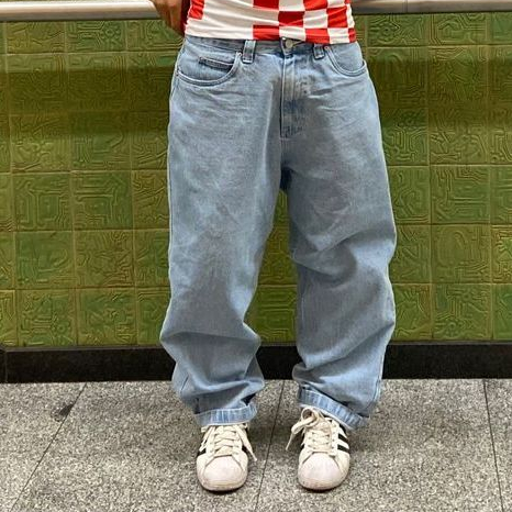 Calça  balao baggy  Jeans Boca Larga pants cân S