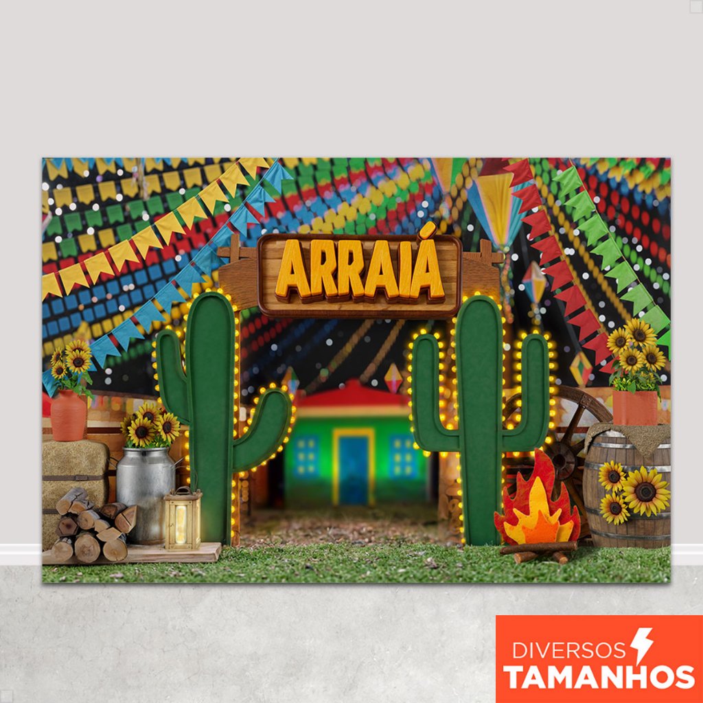 Fundo Fotográfico Festa Junina Cenário Arraiá São João Painel para Foto Tecido Sublimado – FJN-176