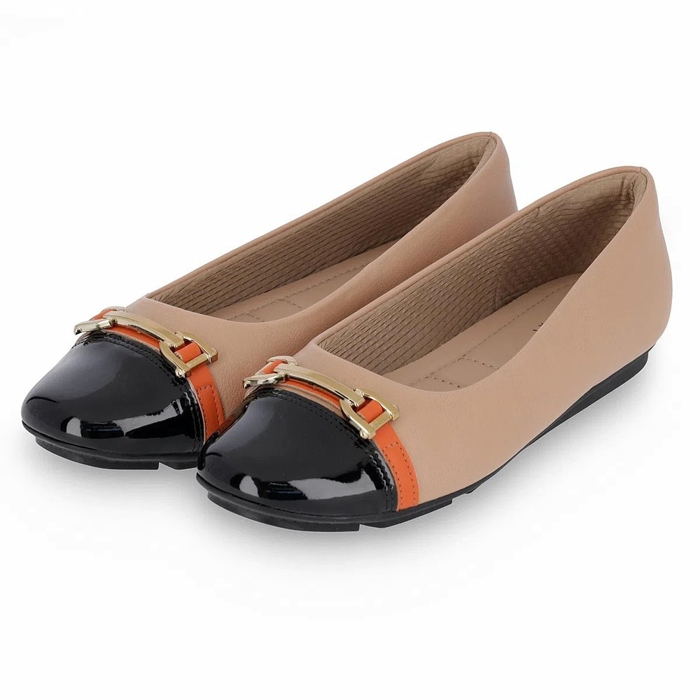 Sapatilha Piccadilly Michele Bicolor Metal – Nude e Preto