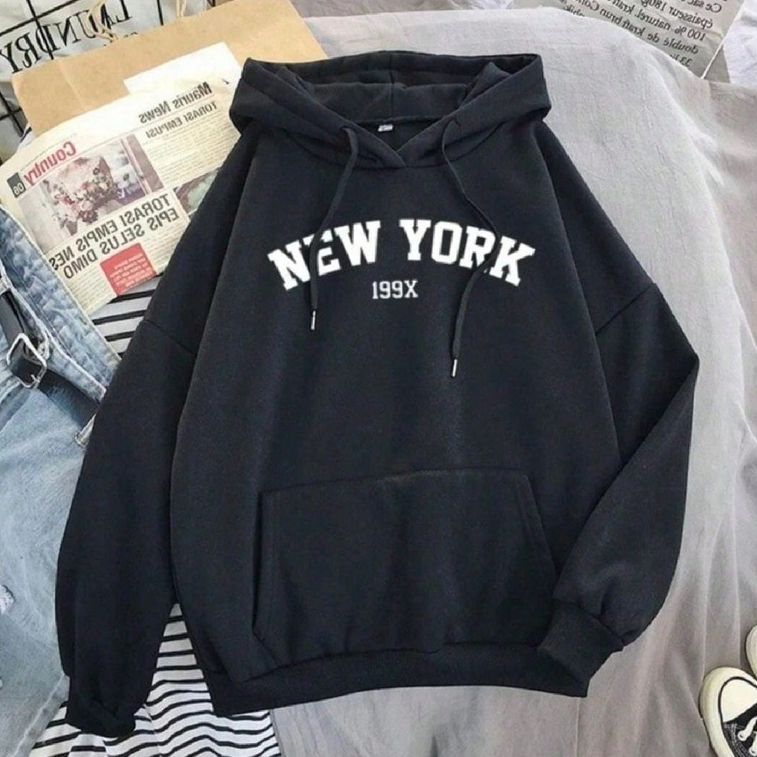 Moletom Básico New York Canguru Unissex Com Capuz