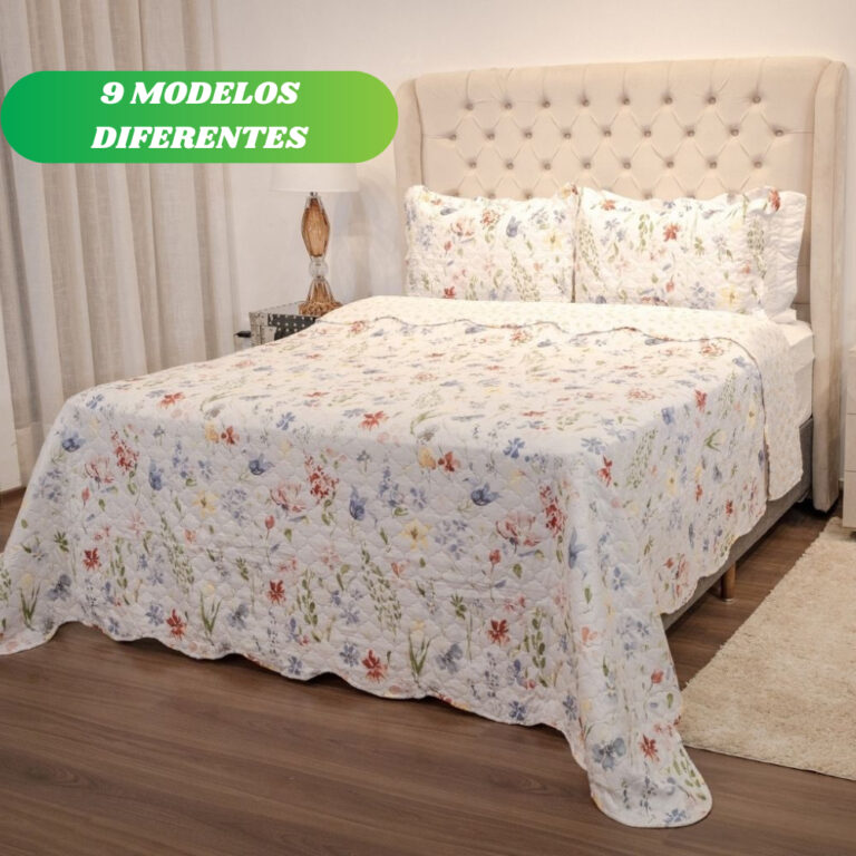 Kit Colcha Cobre Leito Casal Queen King 3 Peças E