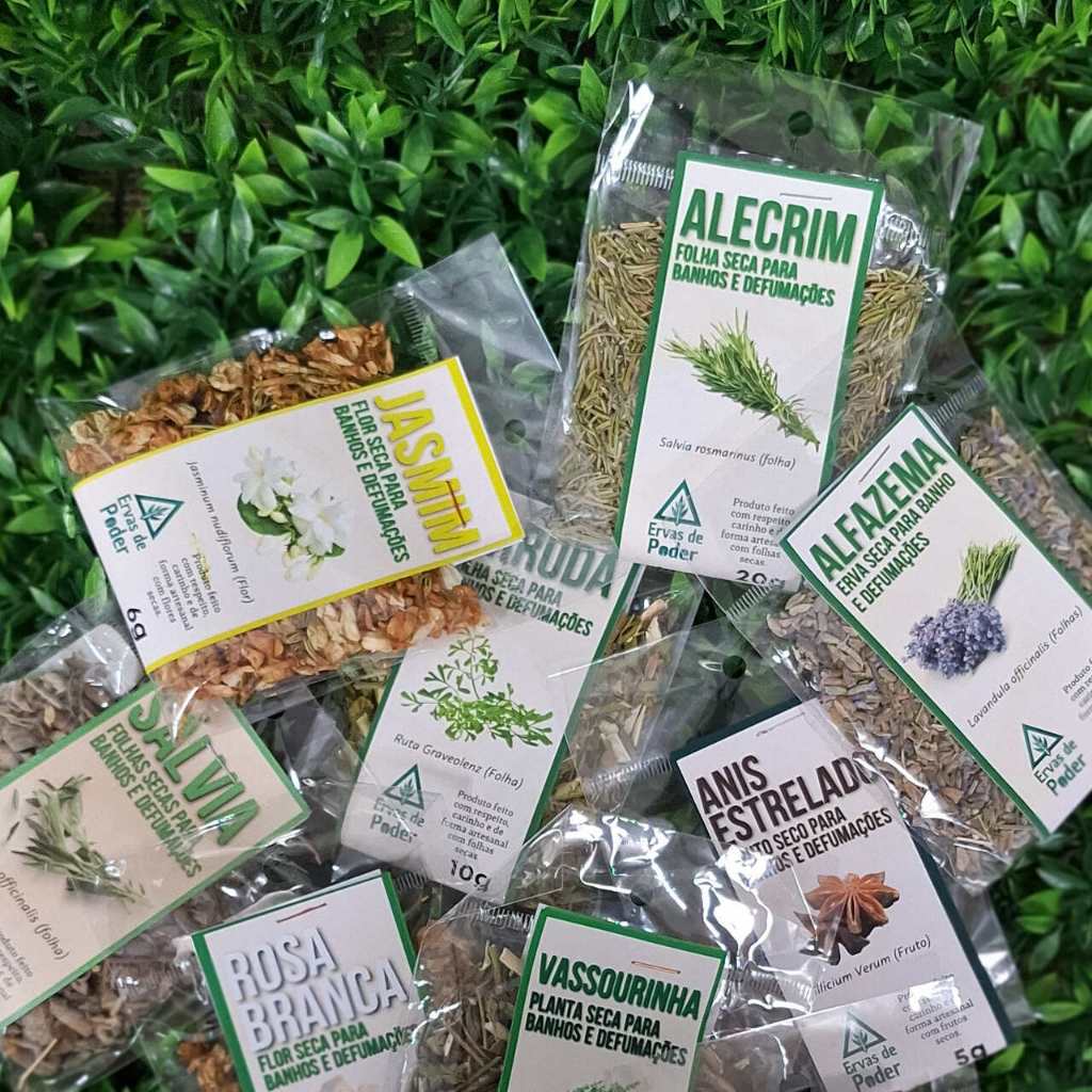 Ervas Para Banho e Defumação Aroeira Alfazema Guiné Alecrim Arruda Jasmim Sálvia
