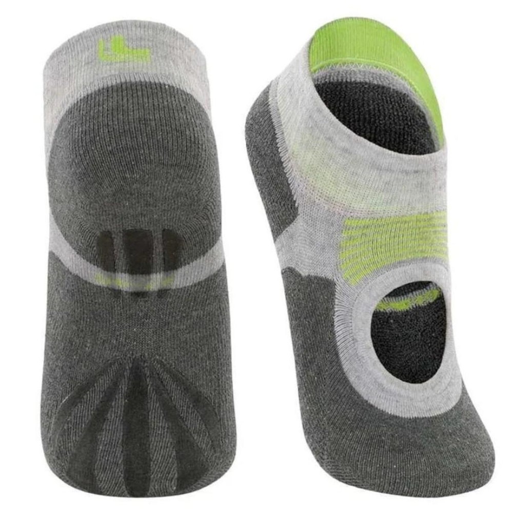 Meia Sapatilha Pilates Lupo Antiderrapante – Cinza e Verde