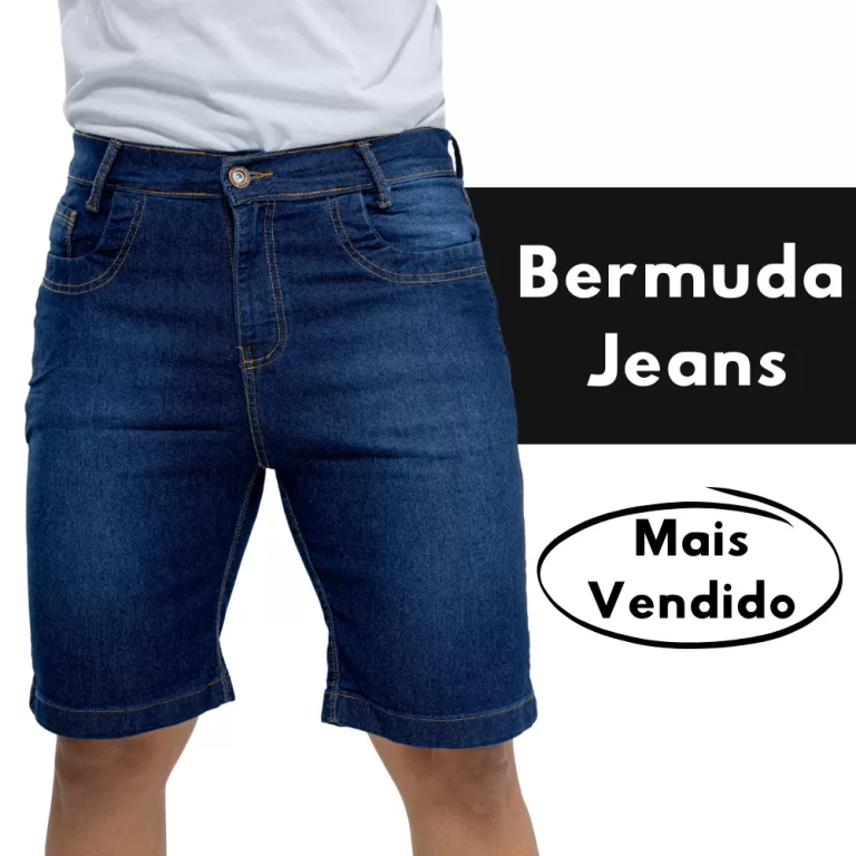 Bermuda Jeans Masculina Lycra Premium 3 Cores Elas