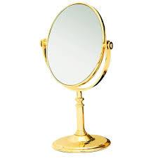 Espelho De Mesa Oval Dupla Face Aumento 5x P/ Maqu