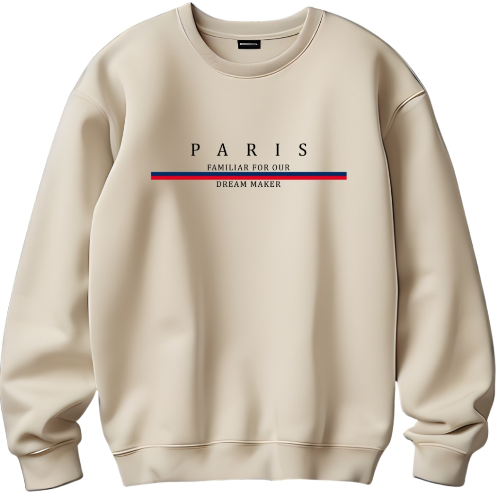 Blusa de Frio Moletom Gola Redonda com Estampa Paris