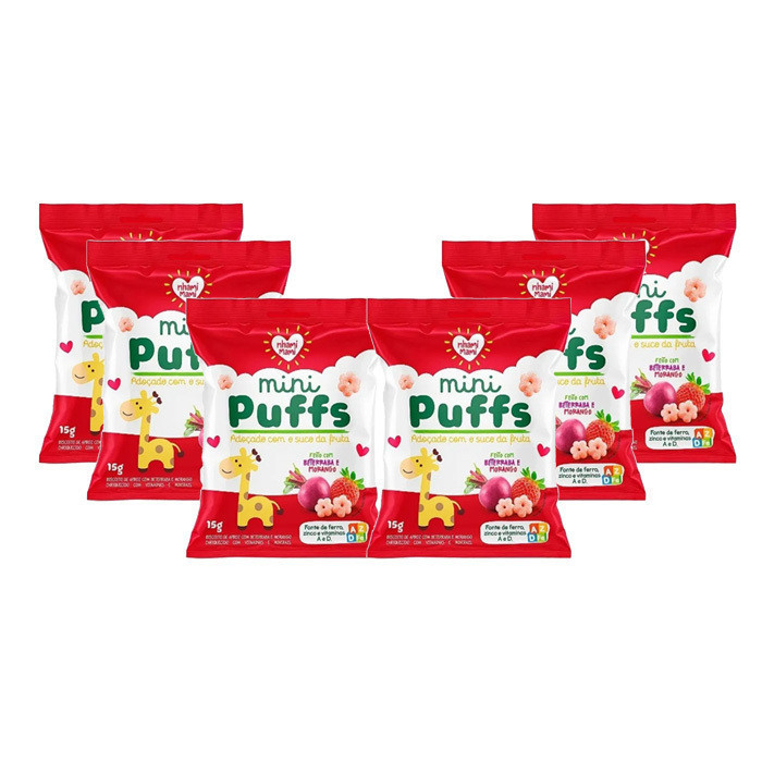 MINI PUFFS BETERRABA E MORANGO 6x15g – NHAMI