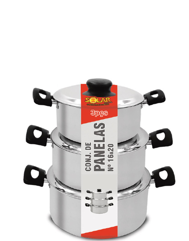 CJ DE PANELA POLIDA C/ 03 PCS – N.16 A N.20