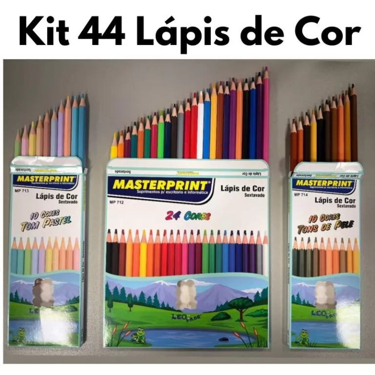 Kit 44 Lápis de Cor (24 CORES + 10 Cores Tom Past