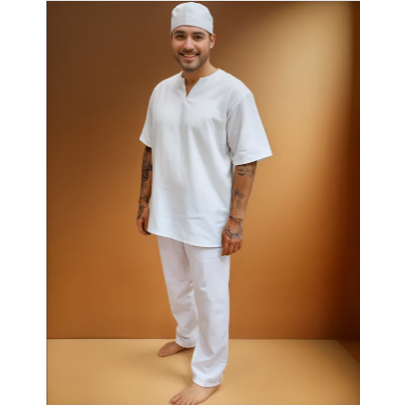 Roupa De Ração Masculina Umbanda Candomblé Bran