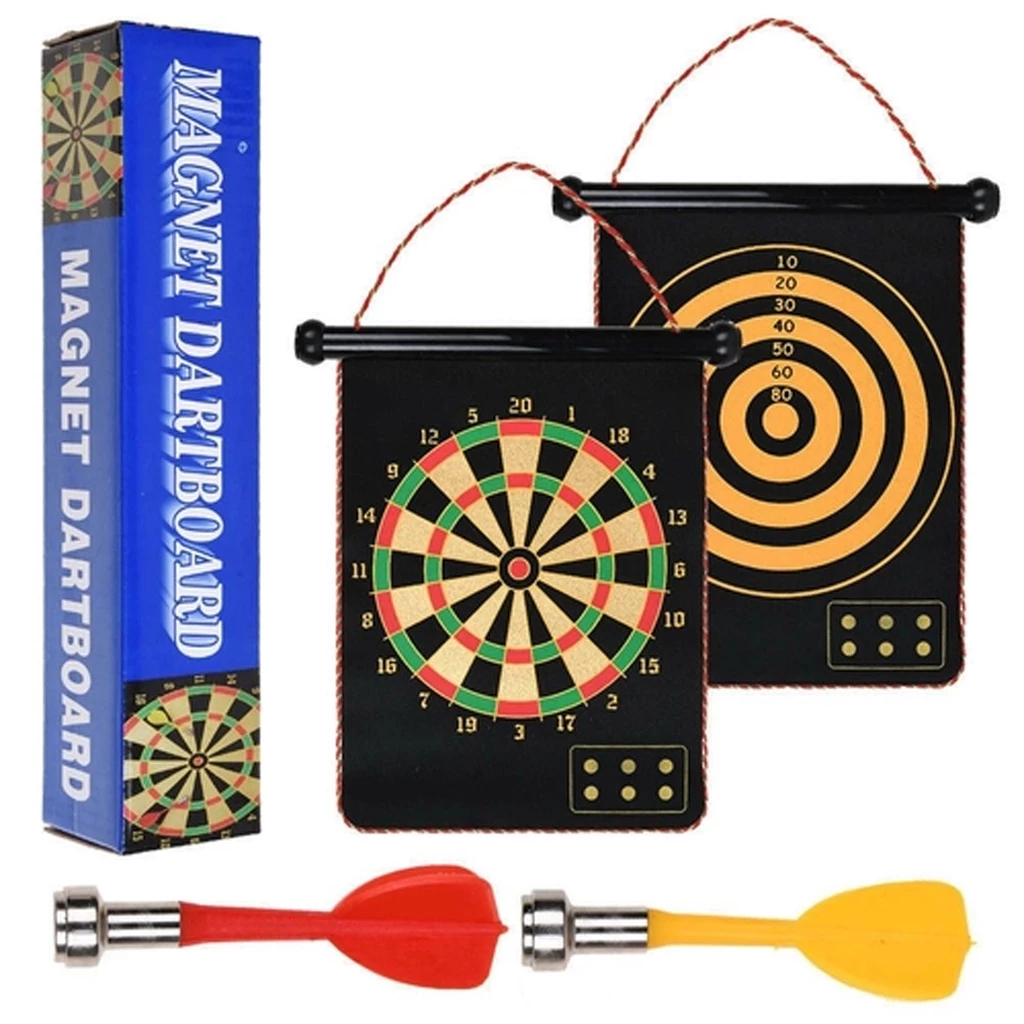Jogo De Dardos Profissional Magnético Tiro Ao Alvo Dupla Face Dobrável 38×45
