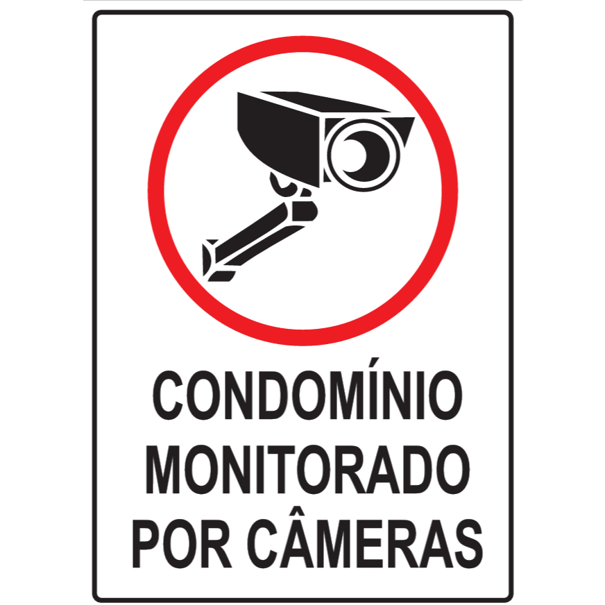 Placa Condomínio Monitorado Por Câmeras