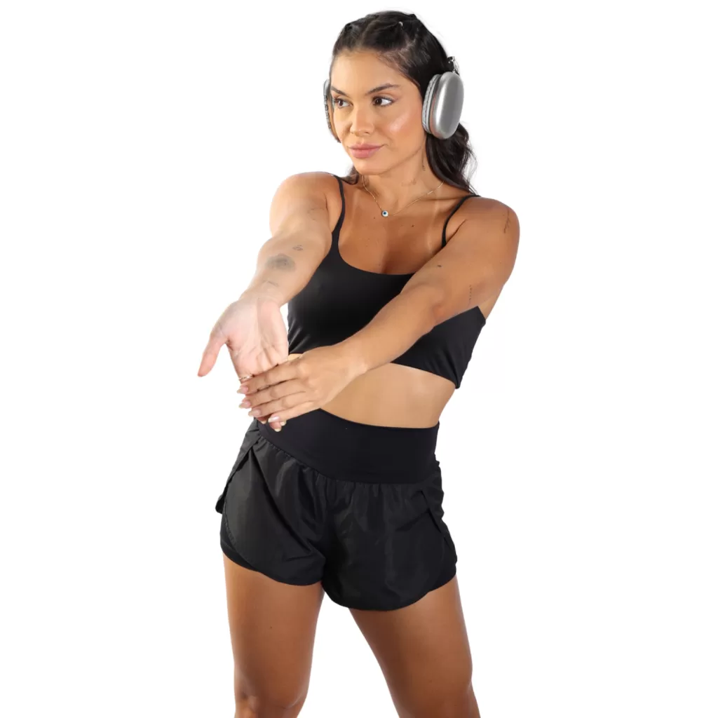 Conjunto Feminino Fitness Short + Top Alça Dry Fit Academia Verão VertSport