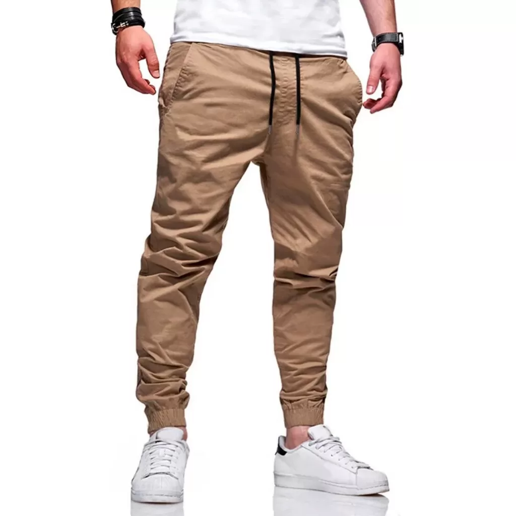 Calças Masculina Jogger Com Punho Elástico em Sarja Premium