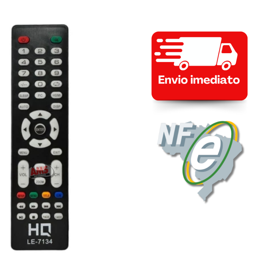 Controle Remoto Compatível Com Tv HQTV32HD HQTV39HD Hd Led Lcd