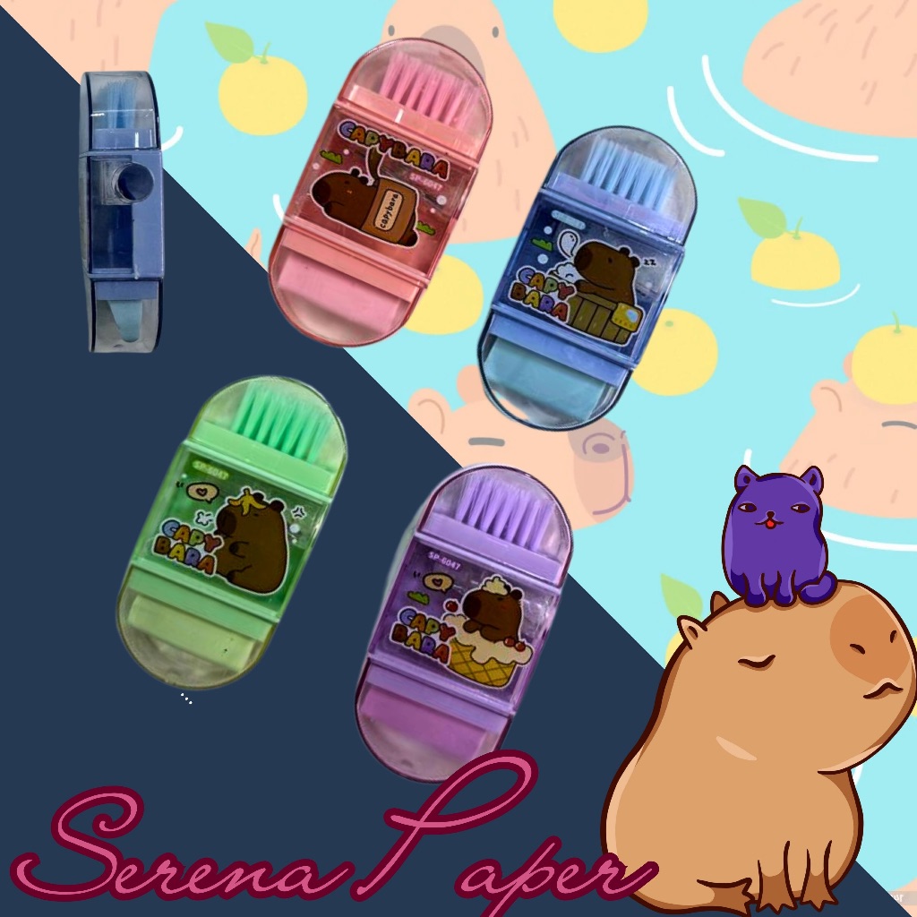 APONTADOR 3 EM 1 CAPIVARA / CAPYBARA / PAPELARIA FOFA KAWAII / MATERIAL ESCOLAR
